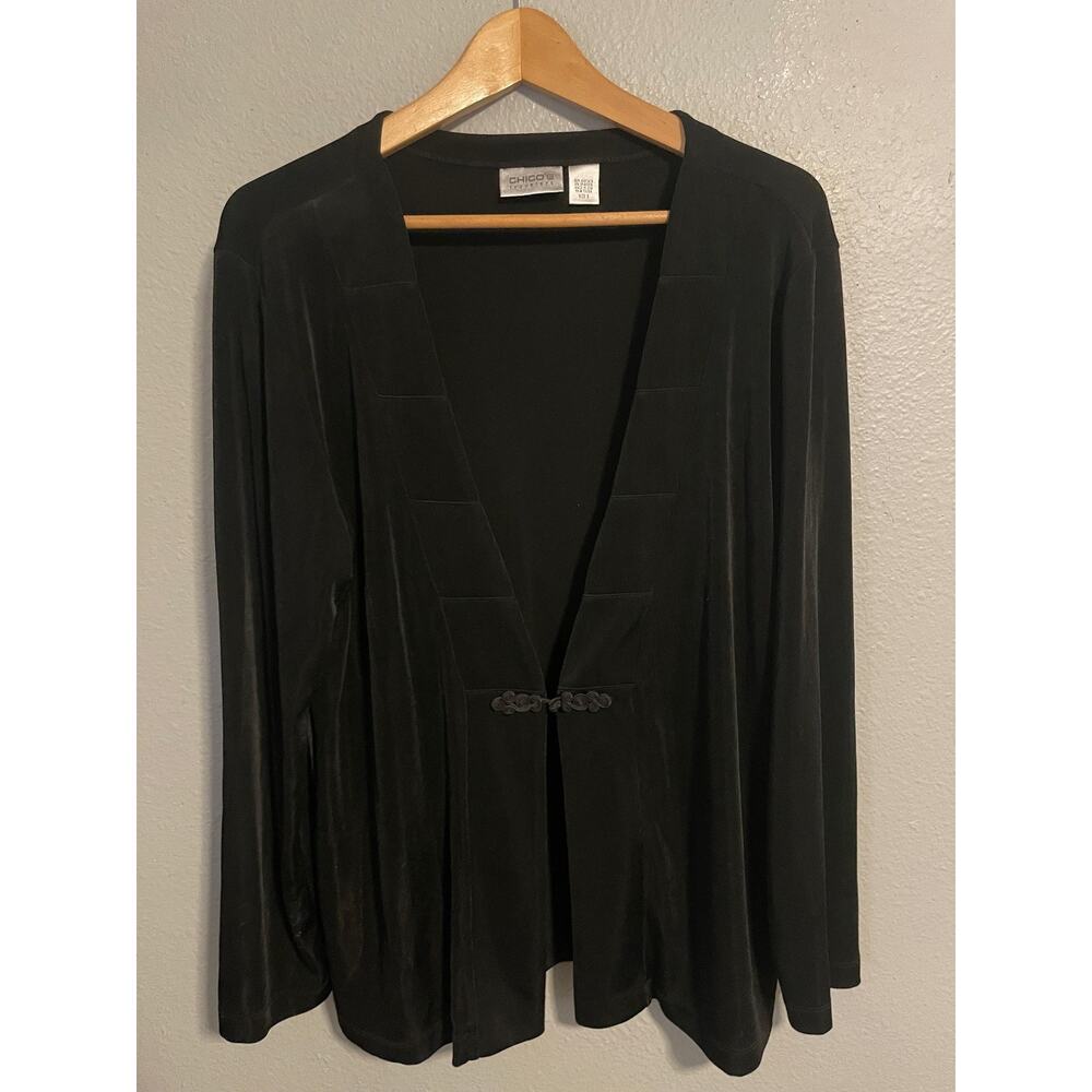 Chico's Elegant Black Open Blazer